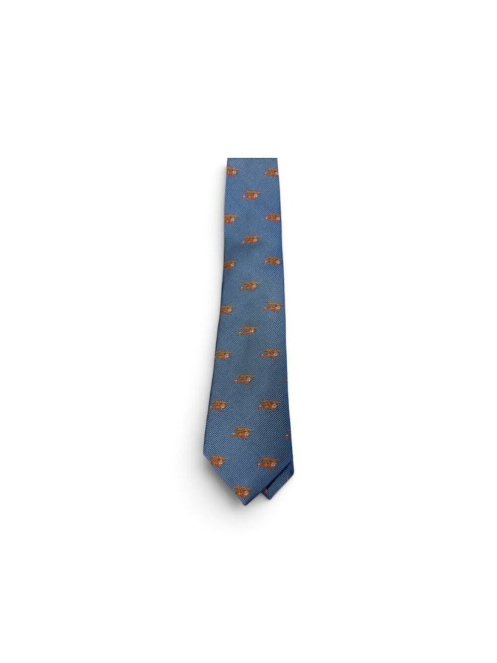 Crewcuts Boys Blue Silk Tie With Airplane Design